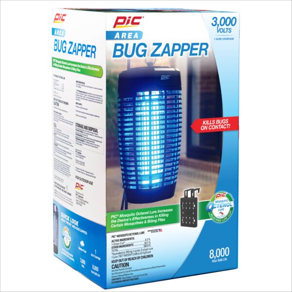 PIC Bug Zapper with PIC Mosquito Octenol Lure, 1-½ Acre Coverage, Mosquito Zapper, Fly Traps, Fly Zapper, Mosquito Killer - Image 2